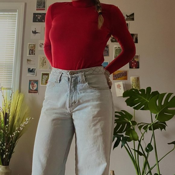 🍷Vintage 90's Talbots Red Turtle Neck🍷 - Picture 1 of 5